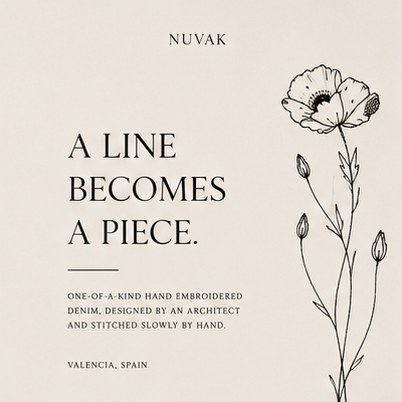 NUVAK line and botanical artwork brand panel