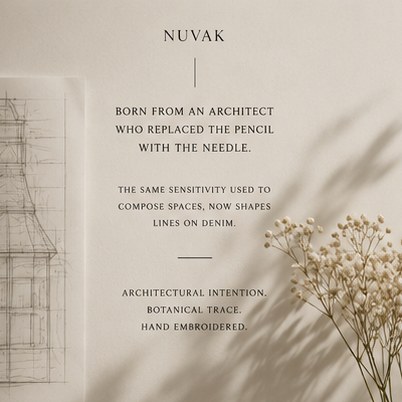 Editorial NUVAK maker story with architectural drawing and botanical details