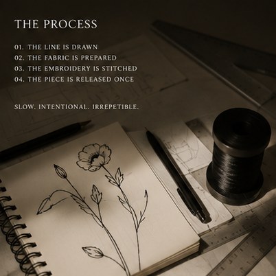 Botanical sketches and embroidery planning